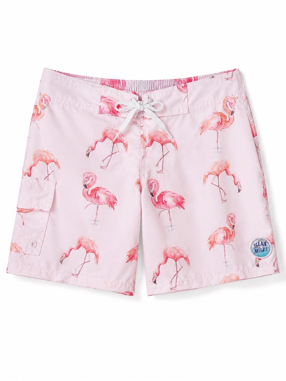 Ocean Breeze Flamingo Print Board Shorts
